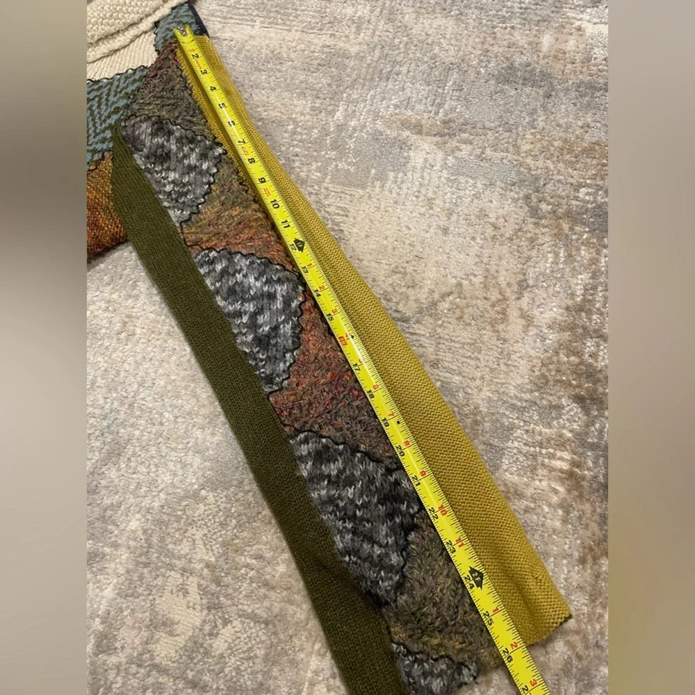 Anthropologie Charlie & Robin Harlequin Patchwork Knit Sweater Chunky Boho RARE - Picture 15 of 16